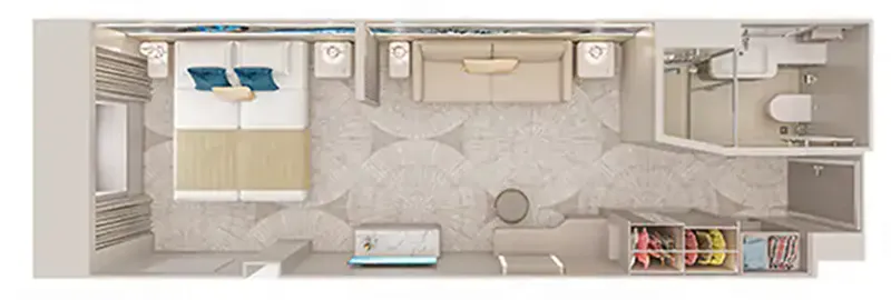 大型海景舱房，圆形窗户 2