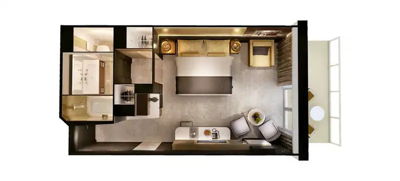 海湾庭院顶层套房(附阳台) 2