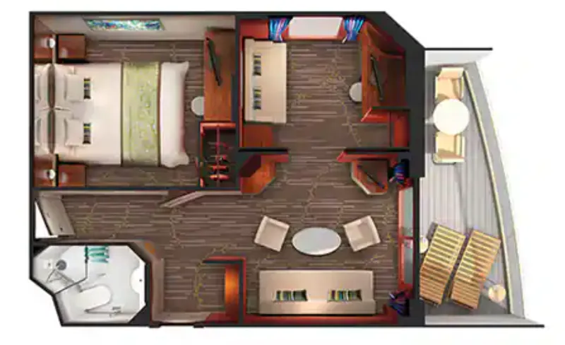 两卧室家庭套房(附大阳台) 2