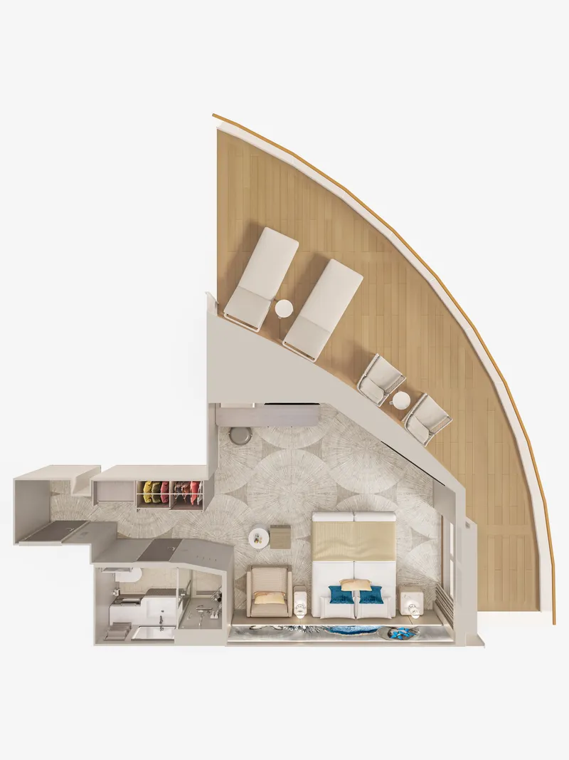 前方俱乐部阳台套房,配有大阳台 5