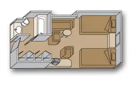 Tilava merinäköalallinen hytti (osittainen merinäköala) 2