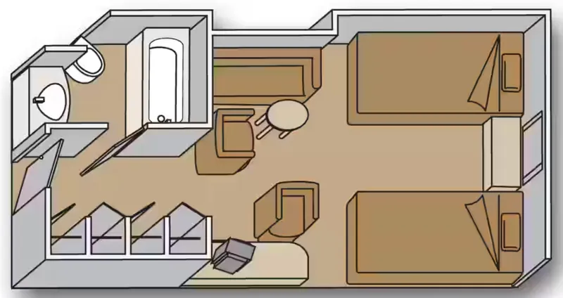 Prostorný kajut s velkým výhledem na oceán 2