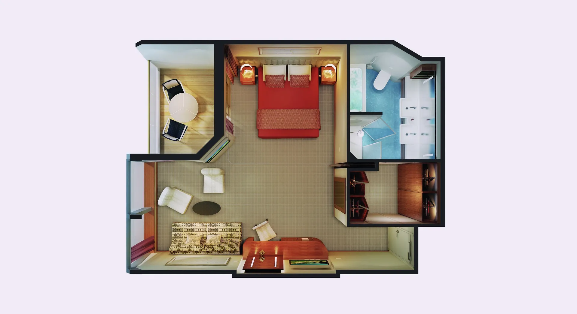 Penthouse ya Aft-Facing yenye Balcony 5