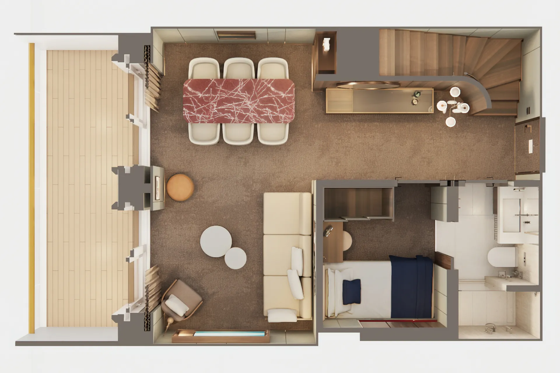 The Haven 3-rumslägenhet i duplex med stor balkong 6