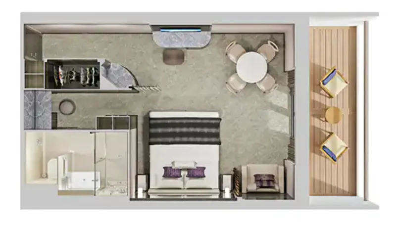 前方豪華頂層套房(大陽台) 2