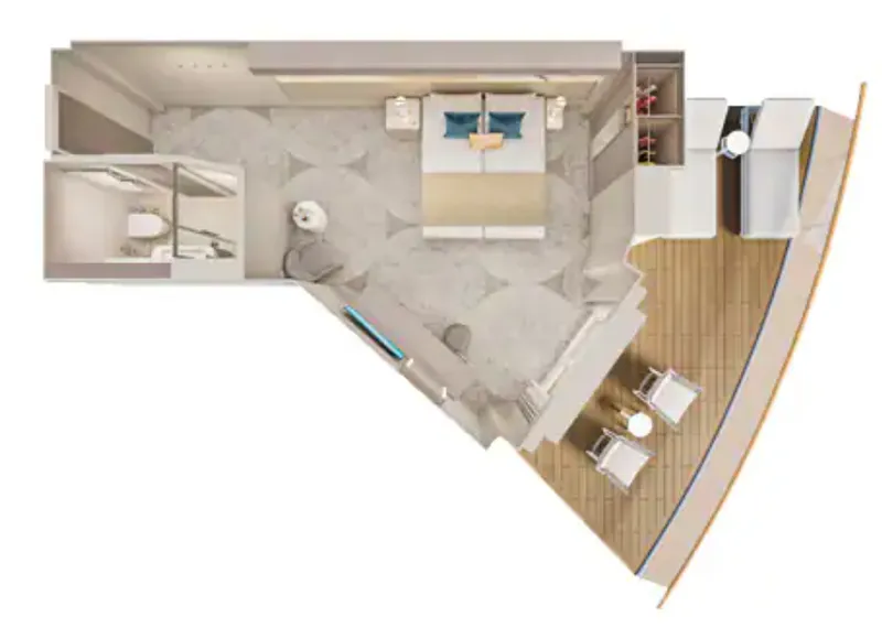 面向船尾的套房带大阳台 2