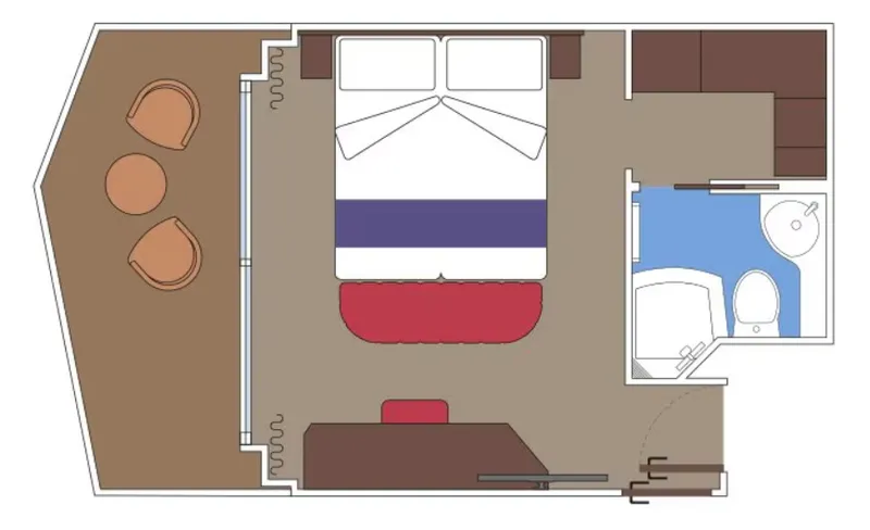 豪华阳台舱,拥有步行道与海景 Fantastica 2