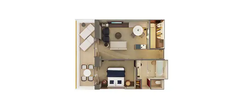 海湾主人的套房,配有主卧室及大型阳台 2