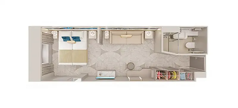 大型海景舱房,圆形窗户 2