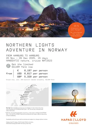 Hapag Lloyd Cruises, Northern Lights Adventure In Norway