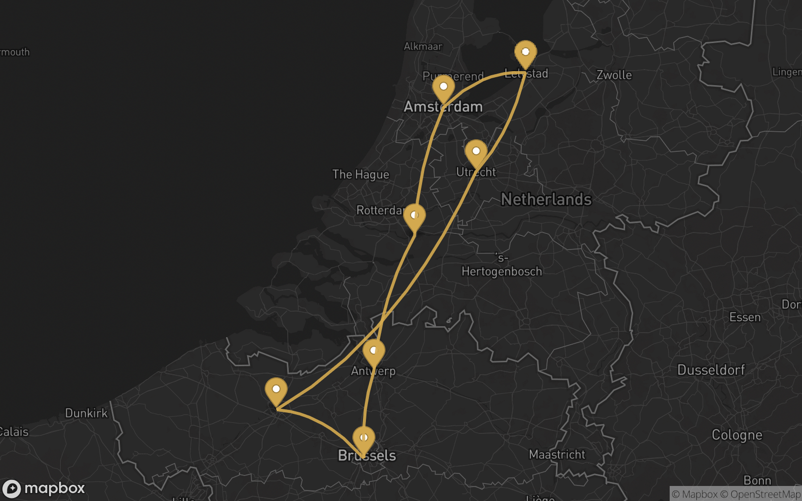 Voyage route map
