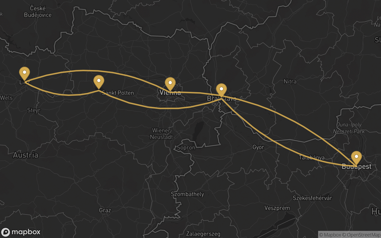 Voyage route map