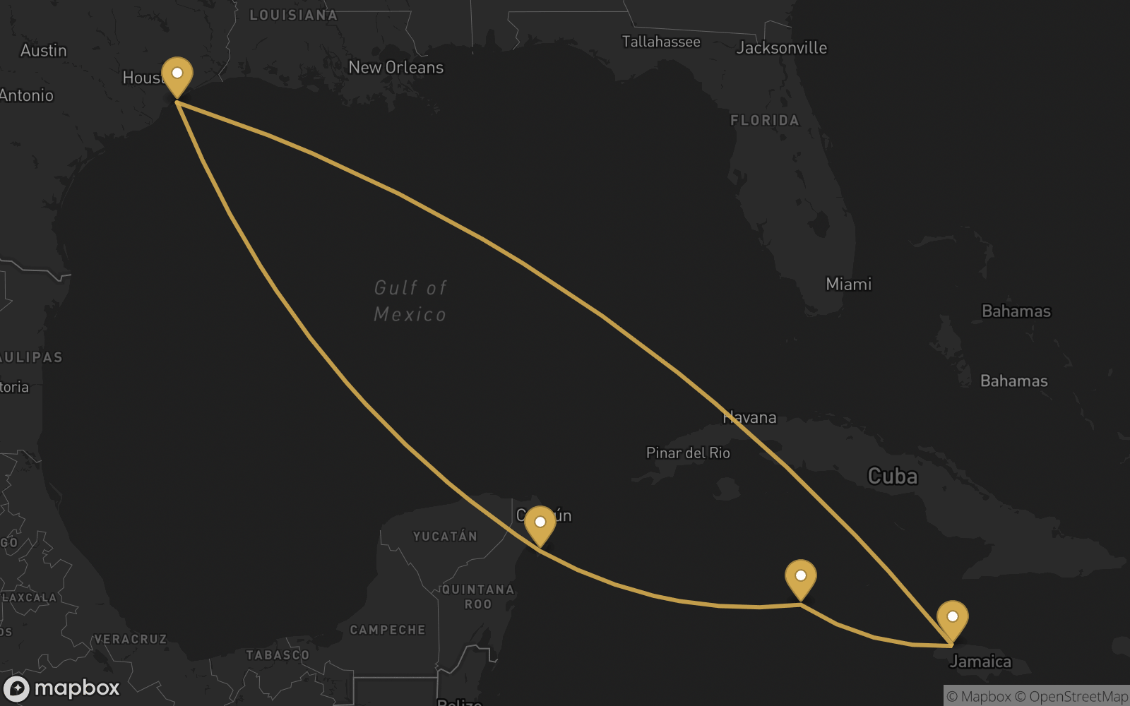 Voyage route map