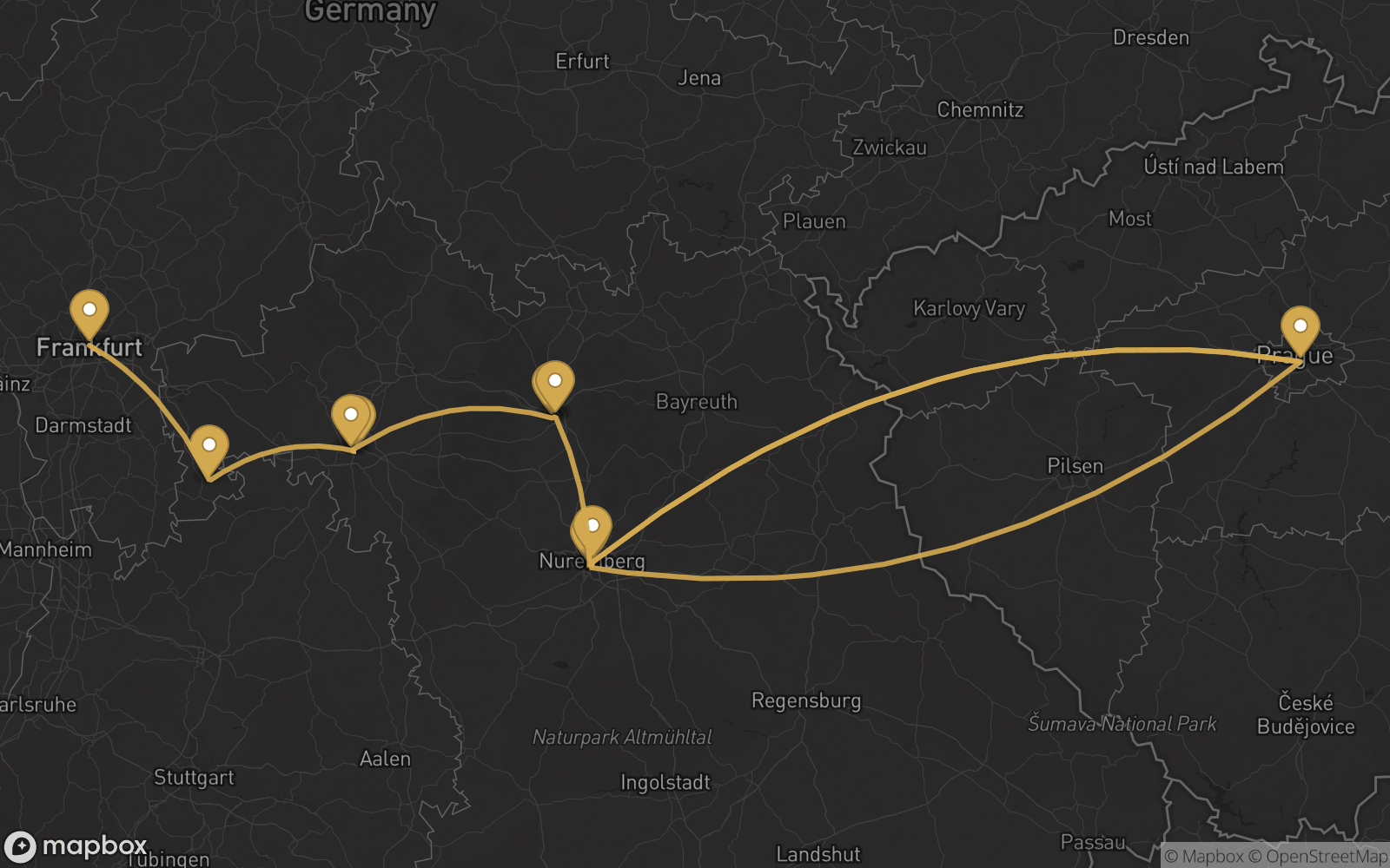 Voyage route map
