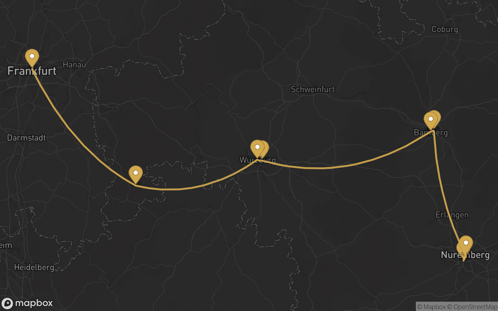 Voyage route map