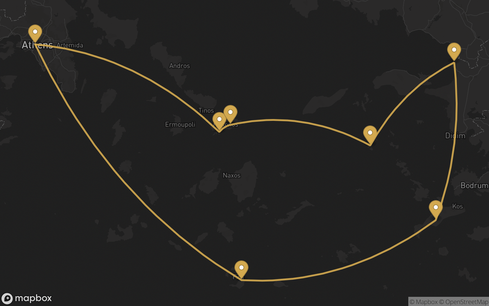 Voyage route map