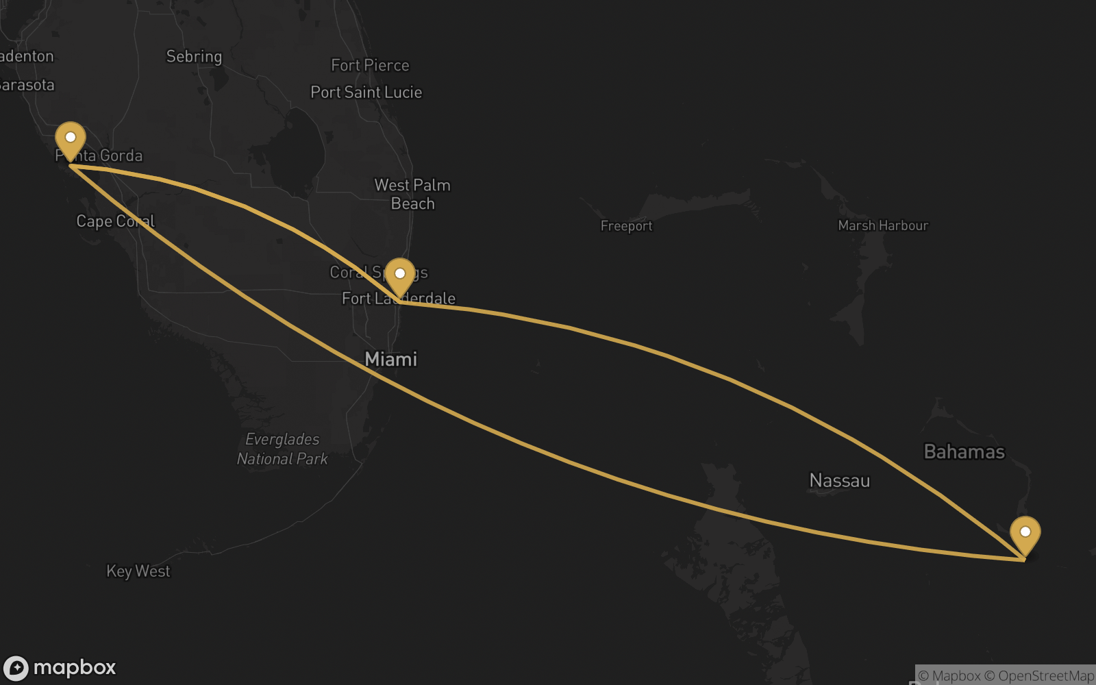 Voyage route map