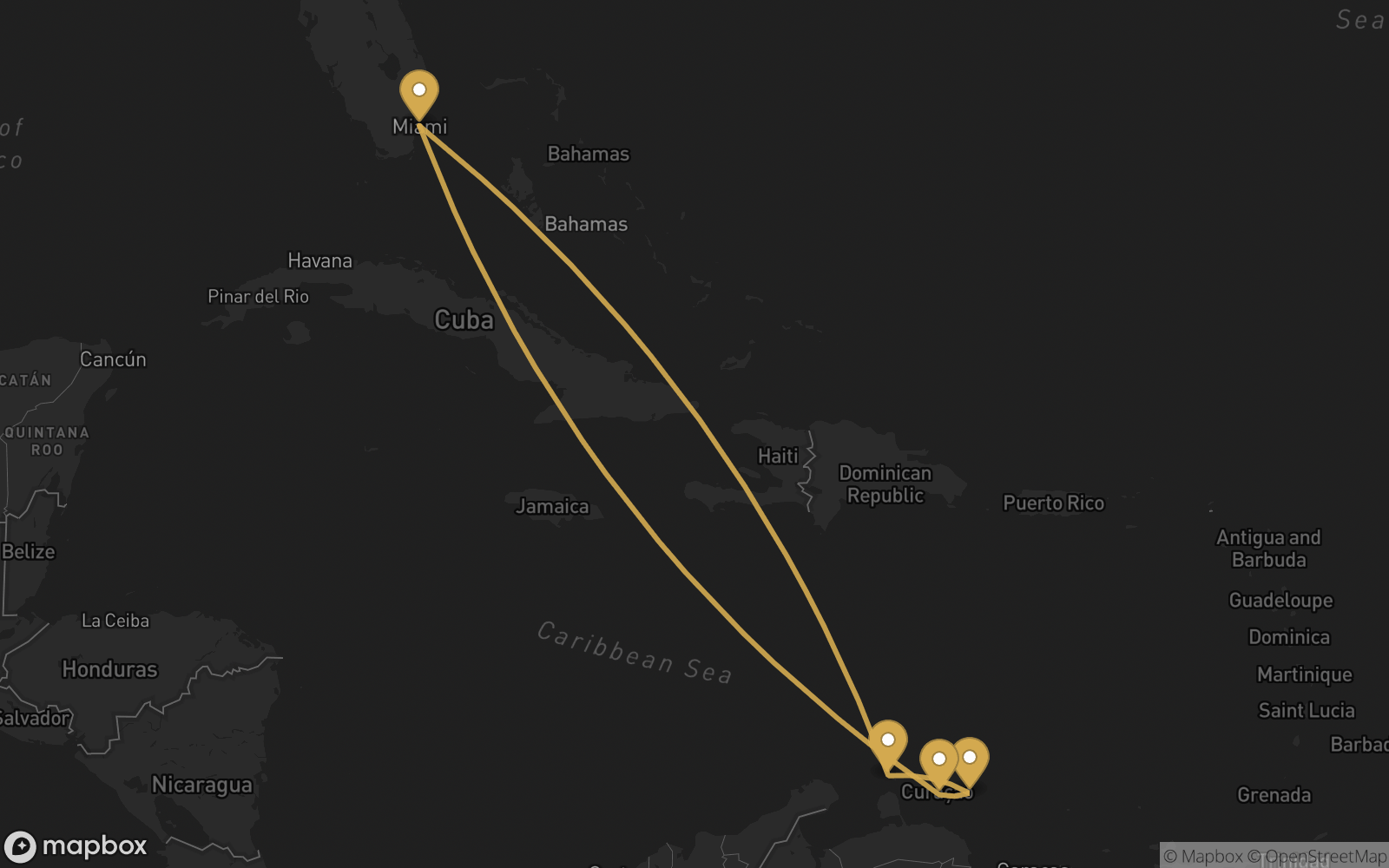 Voyage route map