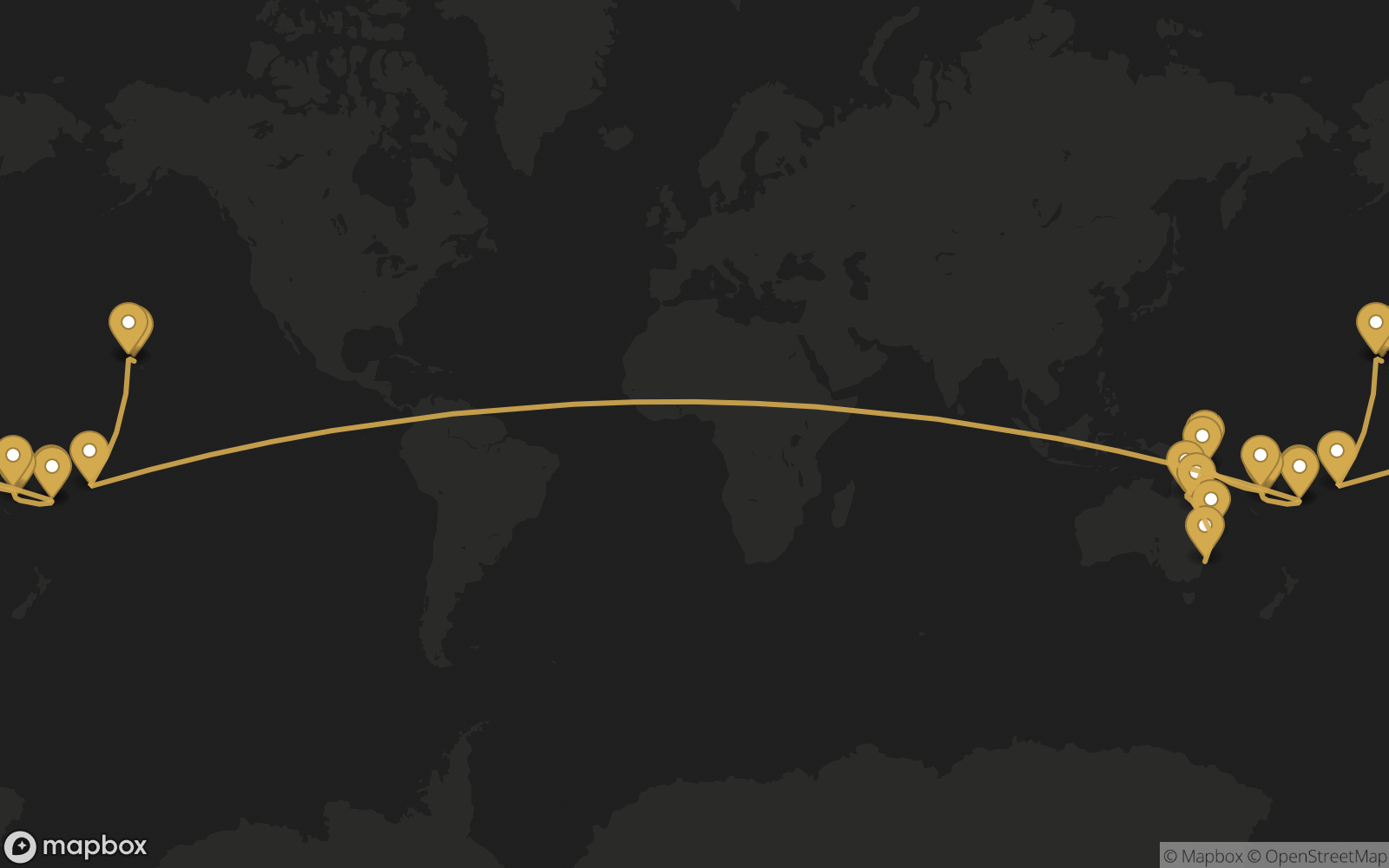 Voyage route map