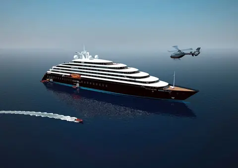 At sea