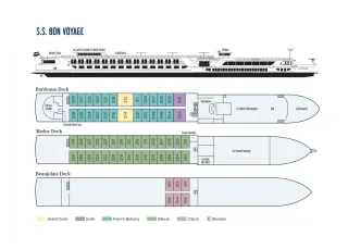 Uniworld Boutique River Cruises S.S. Bon Voyage Deck Plan