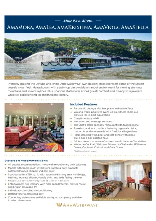 Ama Waterways   Factsheet   Ama Viola, Ama Stella, Ama Mora, Ama Lea & Ama Kristina