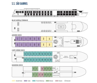 Uniworld Boutique River Cruises S.S. São Gabriel Deck Plan