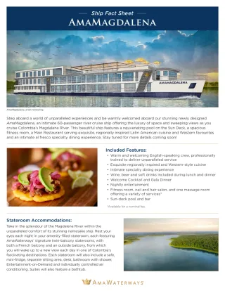 Ama Waterways Ama Magdalena Fact Sheet