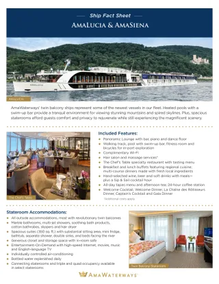 Ama Waterways   Factsheet   Ama Lucia, Ama Siena