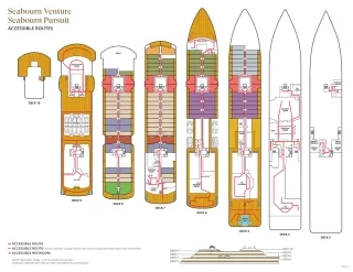 Seabourn Venture & Pursuit Accessible Routes Deck Plan