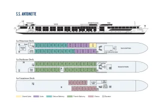 Uniworld Boutique River Cruises S.S. Antoinette Deck Plan