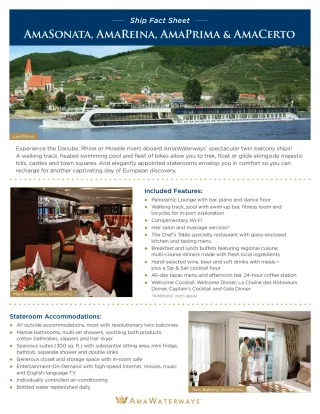 Ama Waterways   Factsheet   Ama Prima, Ama Reina, Ama Sonata & Ama Certo
