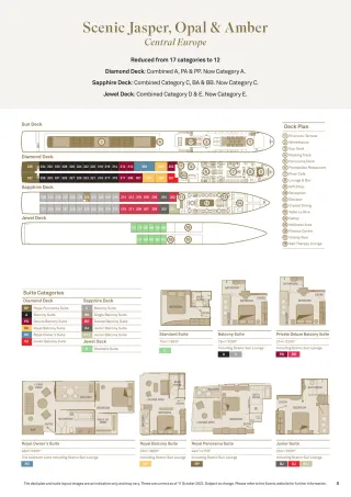 Scenic River Cruises Scenic Jasper, Opal And Amber Deck Plans And Suite Categories