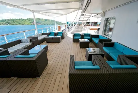 At sea