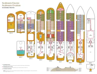 Seabourn Encore & Ovation Accessible Routes Deck Plan