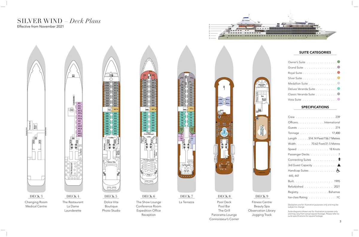Silversea   Silver Wind, Deck Plans