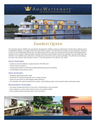 Ama Waterways Zambezi Queen   Factsheet
