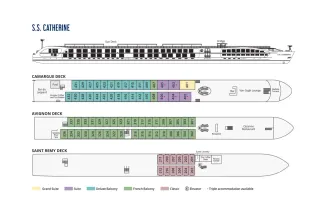 Uniworld Boutique River Cruises S.S. Catherine Deck Plan