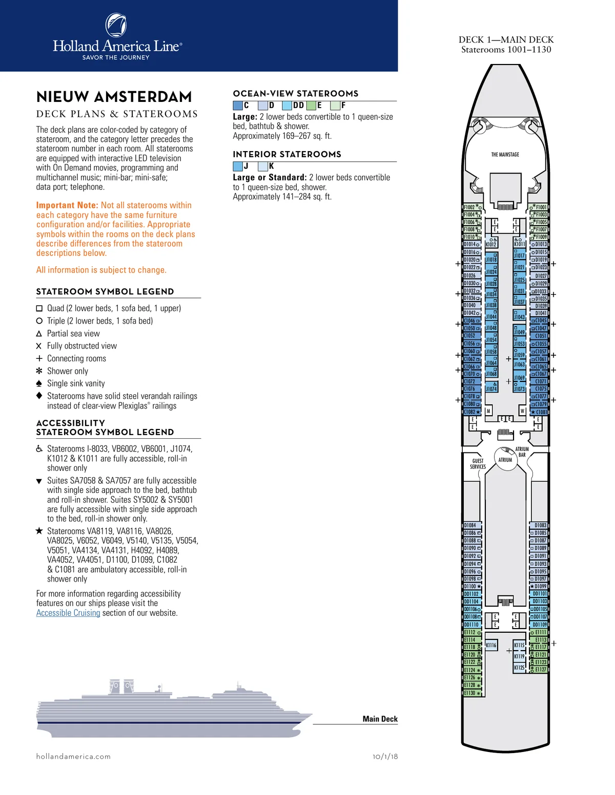 Holland America Line   Nieuw Amsterdam Deck Plan